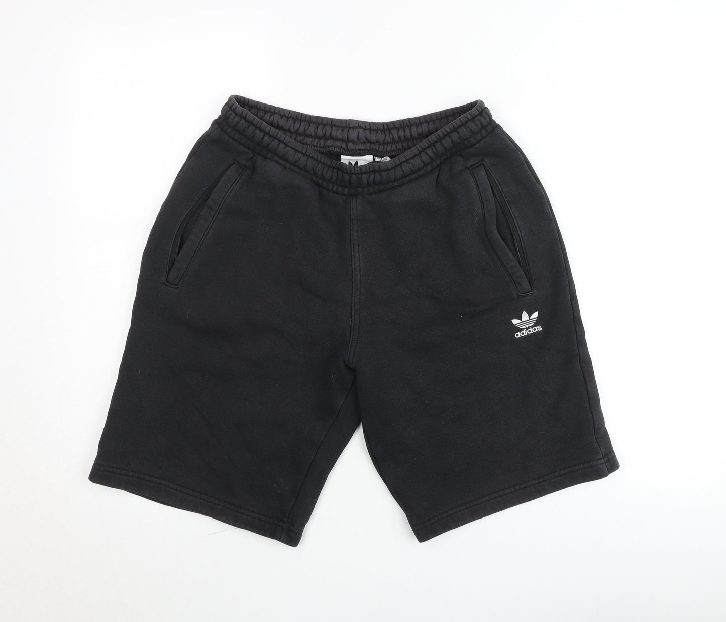 Adidas Men's Black Sweat Shorts S Regular Fit Casual Fleece