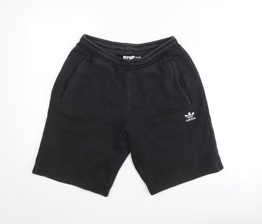 Adidas Men's Black Sweat Shorts S Regular Fit Casual Fleece