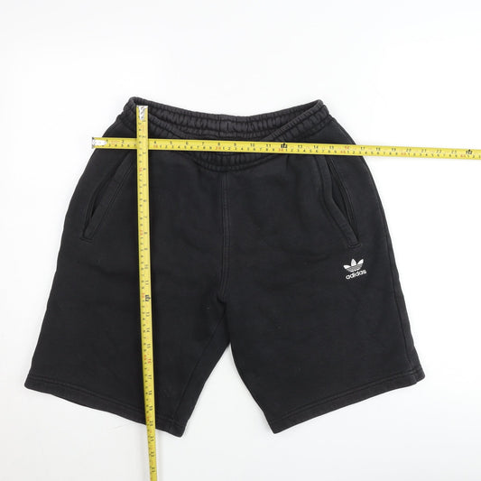 Adidas Men's Black Sweat Shorts S Regular Fit Casual Fleece