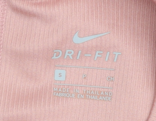 Nike Womens Pink Cropped Dri-FIT Training Tank Top Size S