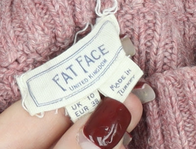 Fat Face Women Pink Size 10 Pullover Jumper Cotton Wool Knit