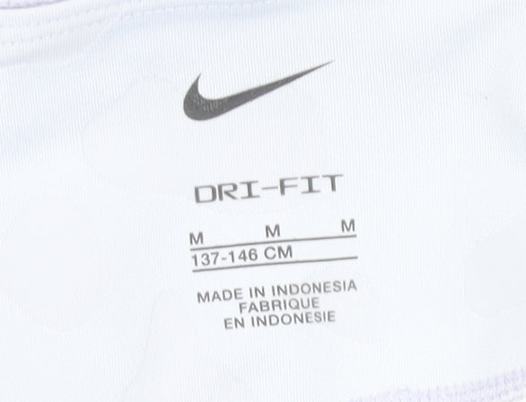Nike Girls White Dri-Fit Leggings Slim Fit Sports Activewear Size 11 Years