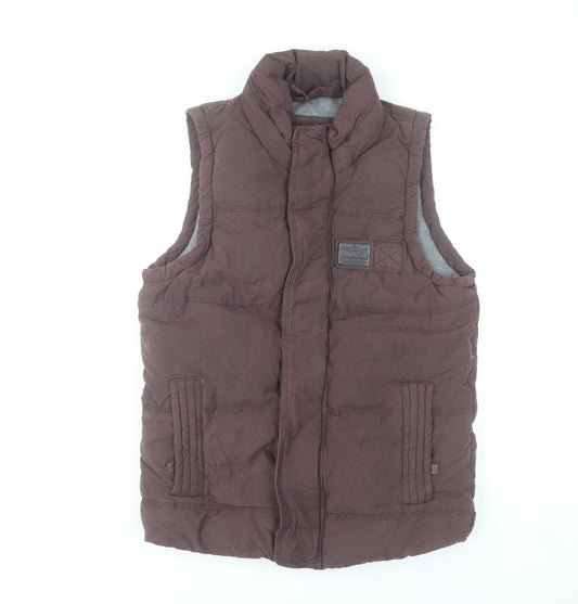 Superdry Women’s Brown Puffer Waistcoat Gilet Medium Outdoor Casual