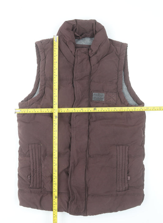 Superdry Women’s Brown Puffer Waistcoat Gilet Medium Outdoor Casual