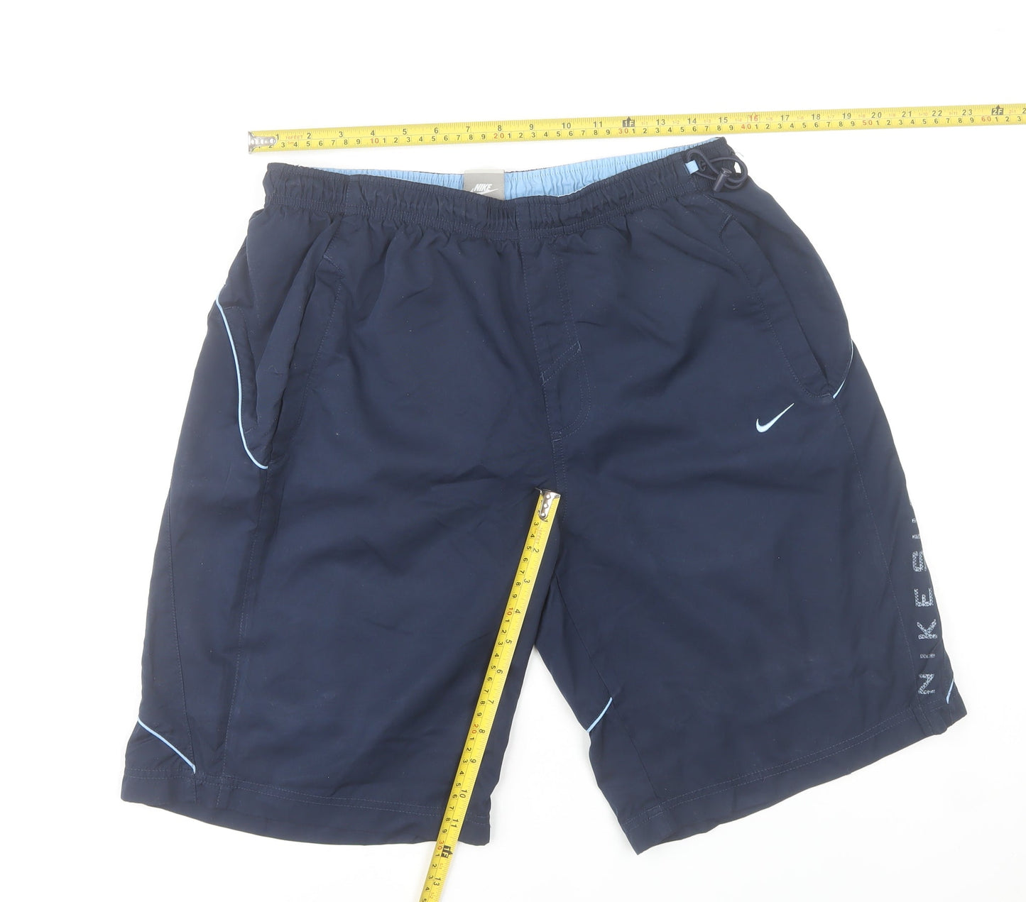 Nike Men’s Blue L Sports Shorts Elastic Waist Pockets Quick Dry