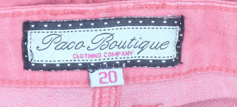 Paco Boutique Women’s Pink Size 20 Cropped Stretch Jeans