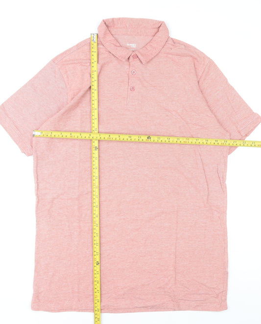 Dunnes Stores Men’s Pink Cotton Blend Polo Shirt Size L