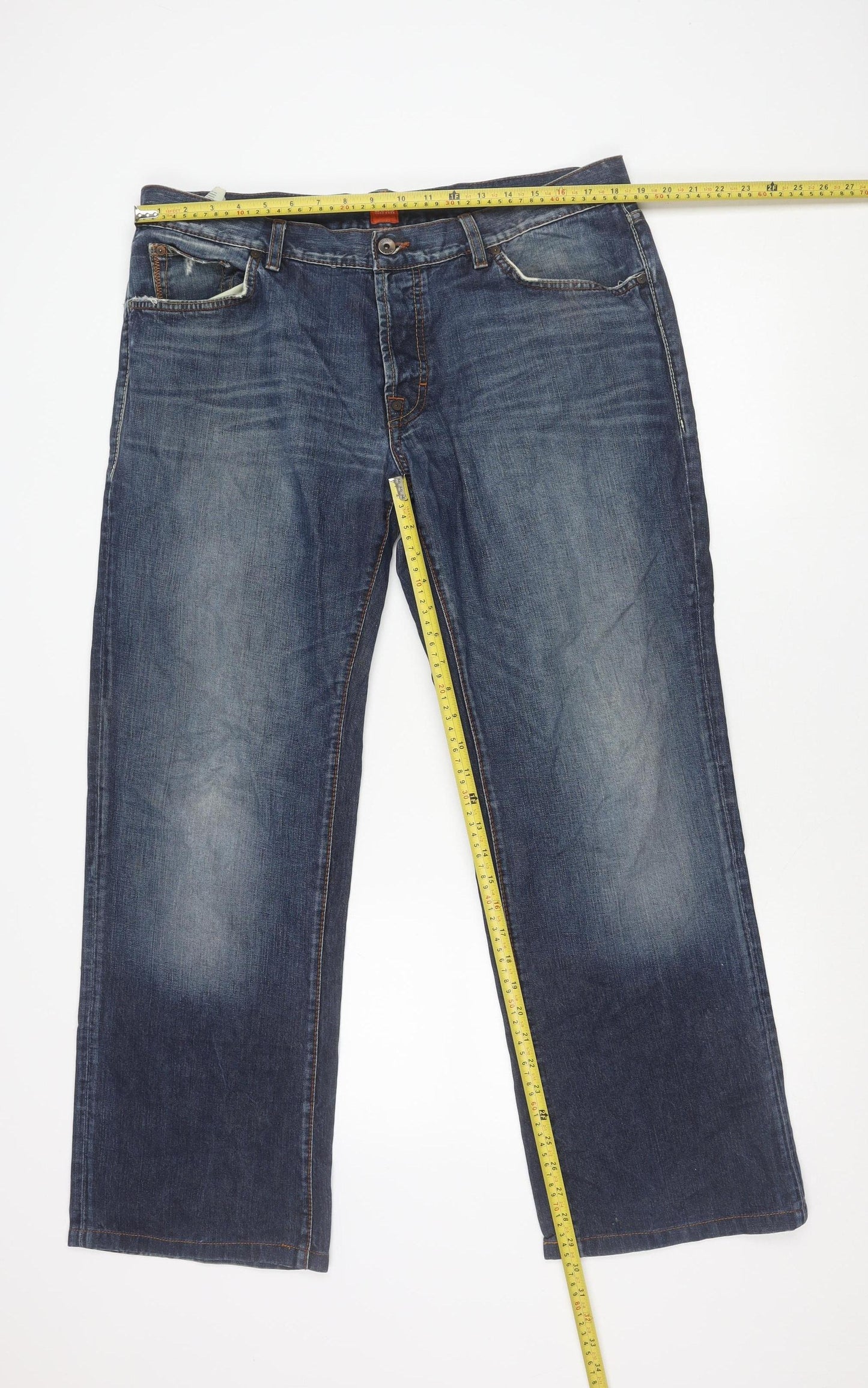 Hugo Boss Men’s Blue 38W 34L Straight Leg Denim Jeans