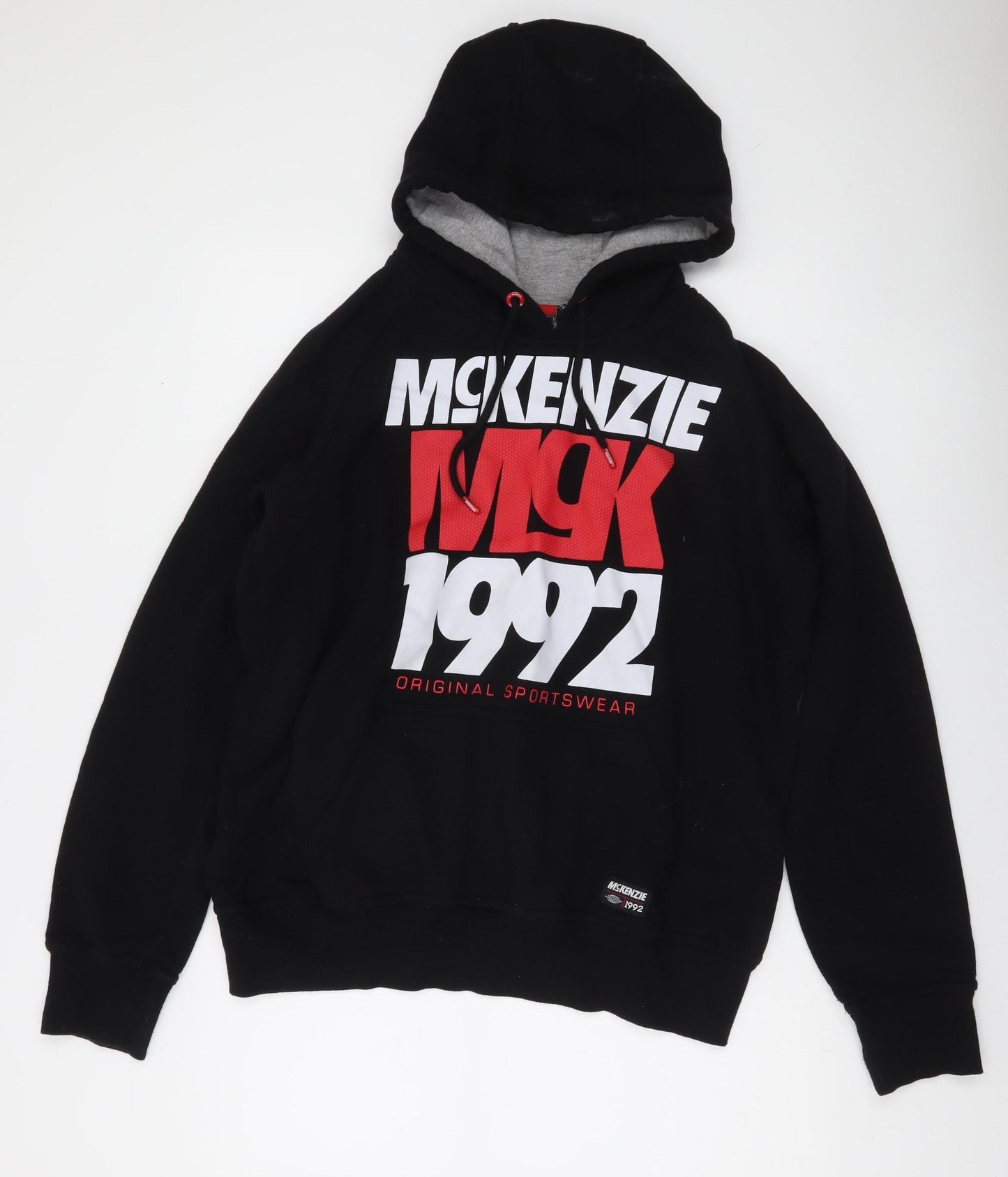McKenzie Men's Black XL Pullover Hoodie Graphic Print Sportswear