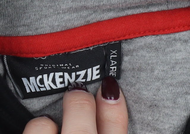 McKenzie Men's Black XL Pullover Hoodie Graphic Print Sportswear