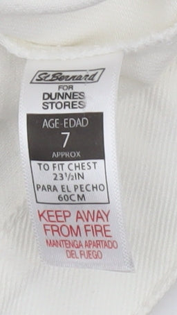 Additional view of St. Bernard girls’ ivory cotton basic jacket age 7 button-up ruffle detail