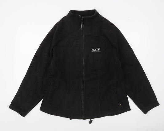 Jack Wolfskin Women Black Fleece Full Zip Outdoor Jacket Size 14