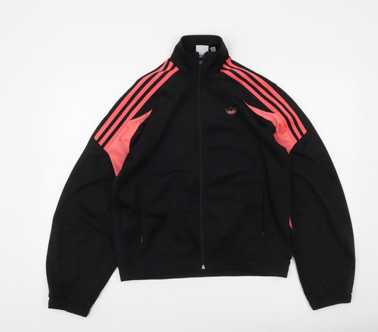 Adidas Womens Black Pink Full Zip Track Jacket Size 14 M
