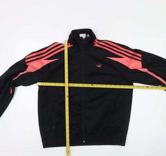 Adidas Womens Black Pink Full Zip Track Jacket Size 14 M