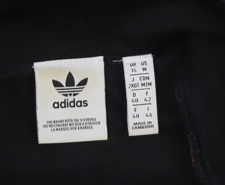 Adidas Womens Black Pink Full Zip Track Jacket Size 14 M