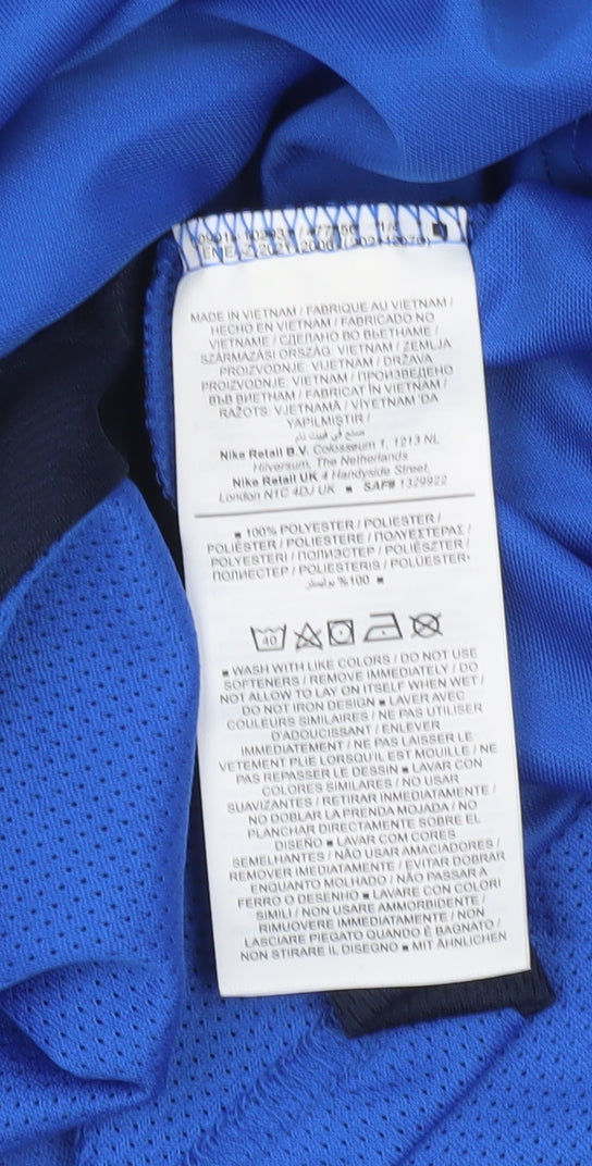 Nike Men's Blue Slim Fit Dri-FIT T-Shirt Size S Activewear Top