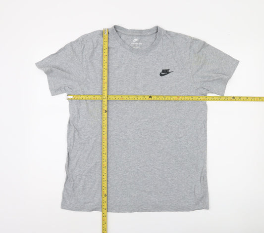 Nike Men's Grey Crew Neck Short Sleeve Cotton T-Shirt M