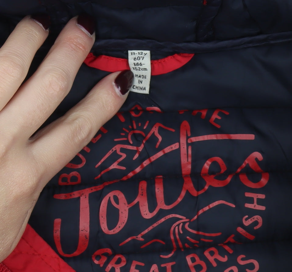 Joules Boys Red and Blue Hooded Puffer Jacket 11-12 Years