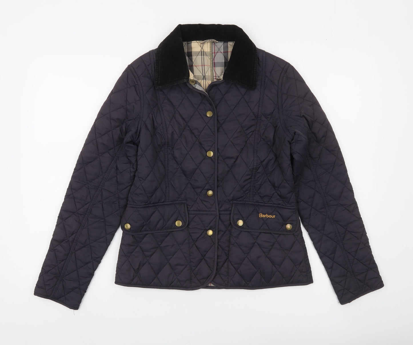 Barbour Womens Blue Quilted Mid-Length Jacket Size 8