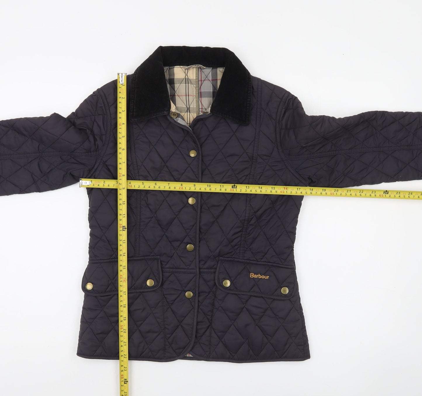 Barbour Womens Blue Quilted Mid-Length Jacket Size 8