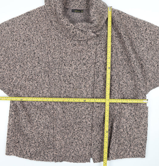 Steilmann Women’s Beige Knit Cape Coatigan Relaxed Fit Mid-Length Jacket Size M