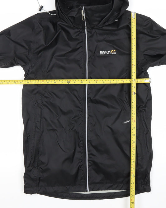 Regatta Men's Black Waterproof Hooded Rain Jacket Size S