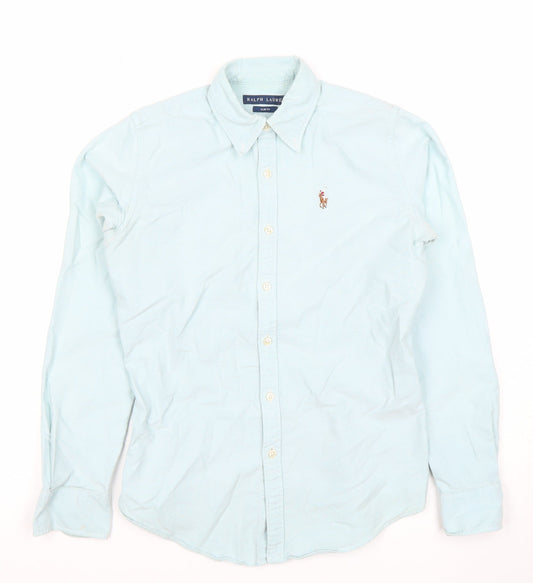 Ralph Lauren Men's Blue Slim Fit Cotton Dress Shirt Size S