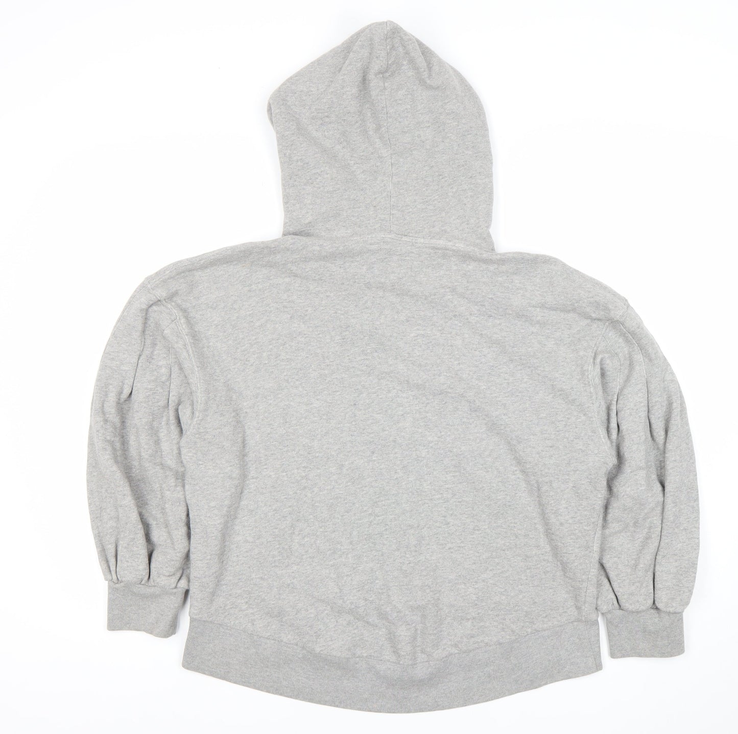 AllSaints Women's Grey Pullover Hoodie Medium Cotton Blend