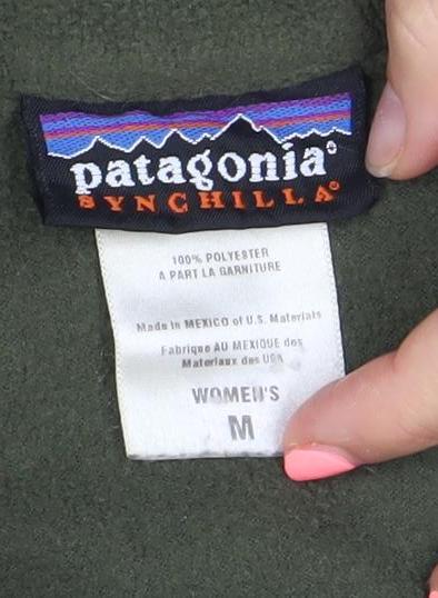 Patagonia Women's Green Fleece Pullover Sweatshirt M 1/4 Zip Outdoor Layer