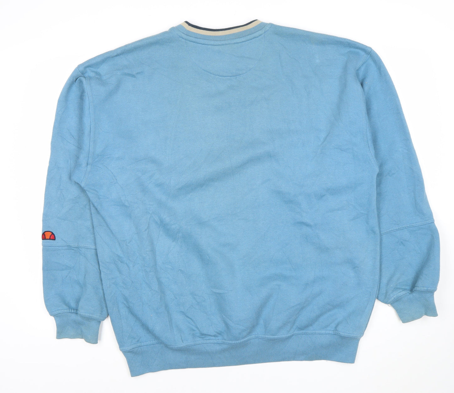 Ellesse Mens Blue Crew Neck Sweatshirt L Retro Embroidered Logo