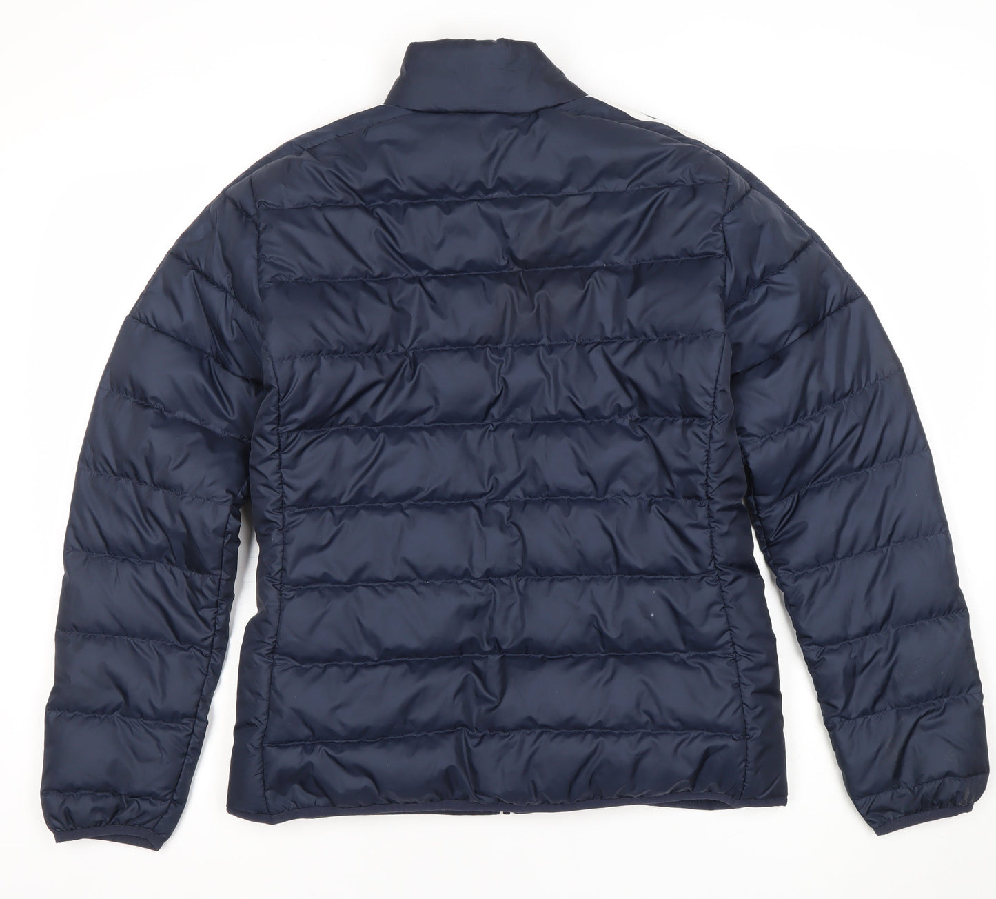 Adidas Women Blue Puffer Jacket M Full Zip Quilted Winter Coat