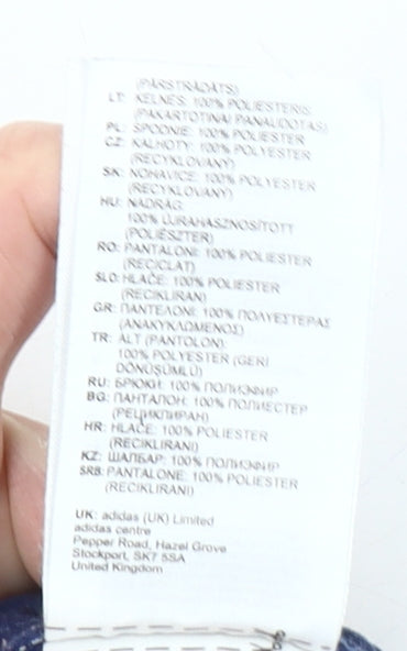 Adidas Boys Blue Jogger Trousers 3-4 Years Elastic Waist Sportswear