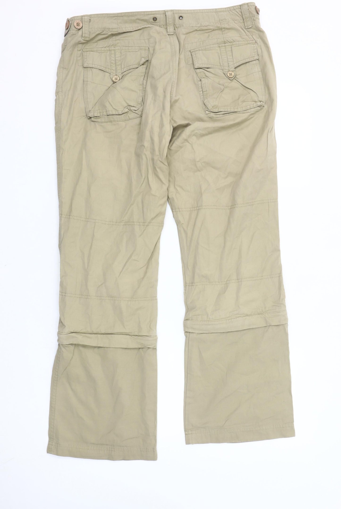 Fat Face Women Beige Cargo Trousers Size 14 Cotton Outdoor