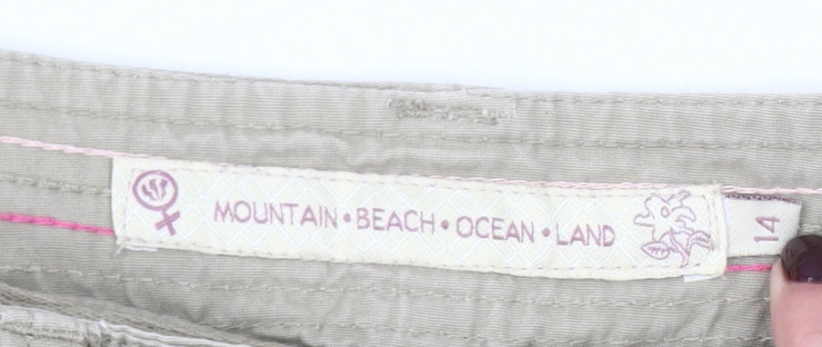 Fat Face Women Beige Cargo Trousers Size 14 Cotton Outdoor