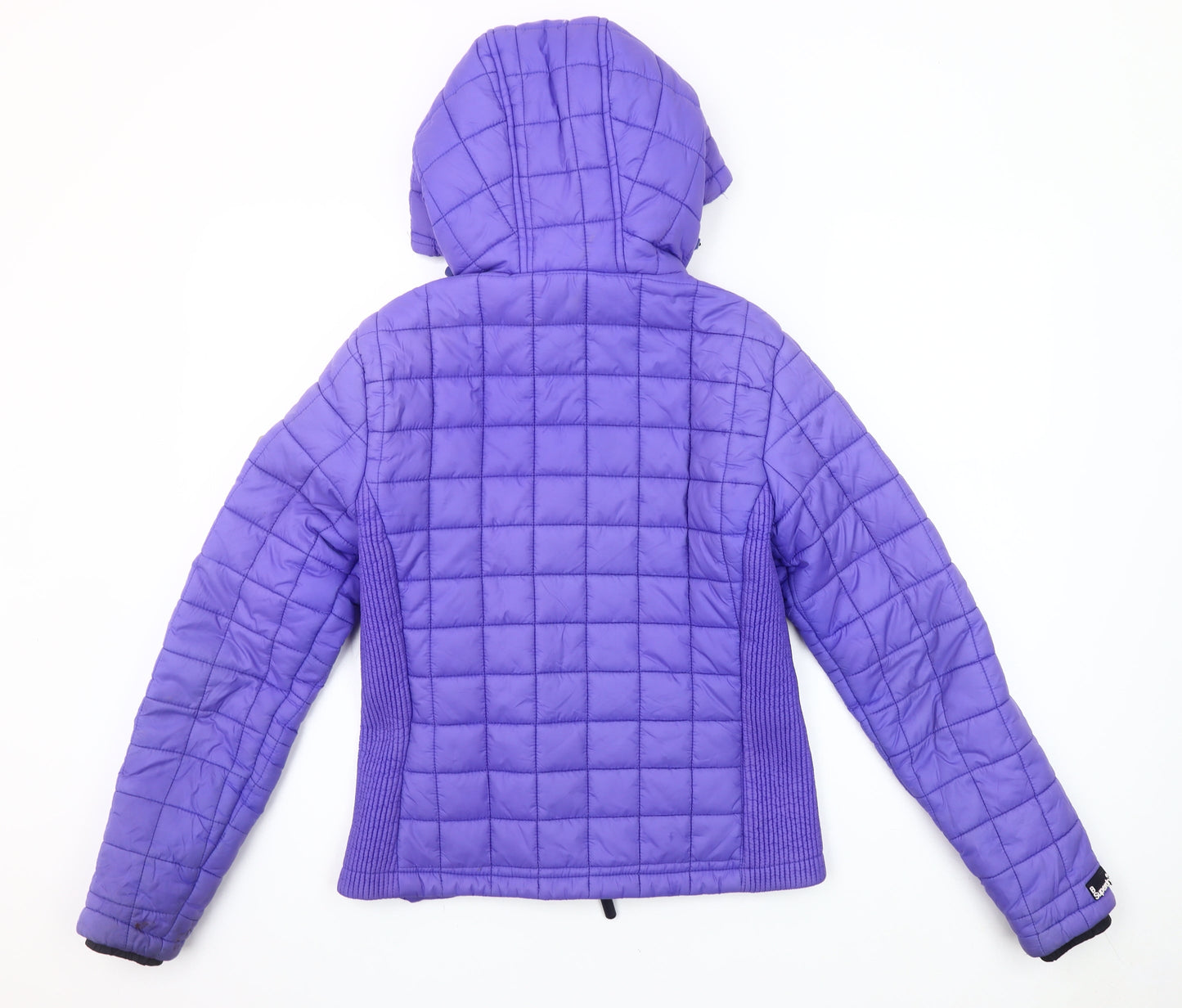 Superdry Women's Purple Quilted Hooded Puffer Jacket Size S