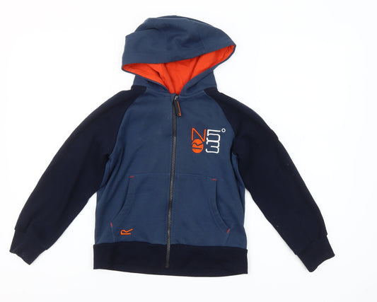 Regatta Boys Blue Full Zip Hoodie Size 7-8 Years Outdoor Casual