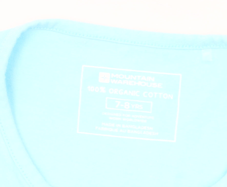 Mountain Warehouse Girls Blue Unicorn Skater Dress 7-8 Years Long Sleeve Cotton