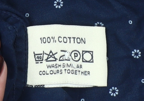 Diesel Men's Blue Short Sleeve Cotton Button-Up Casual Shirt S