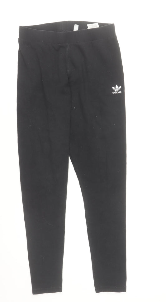 Adidas Women's Black Cotton Stretch Ankle Leggings Size 12