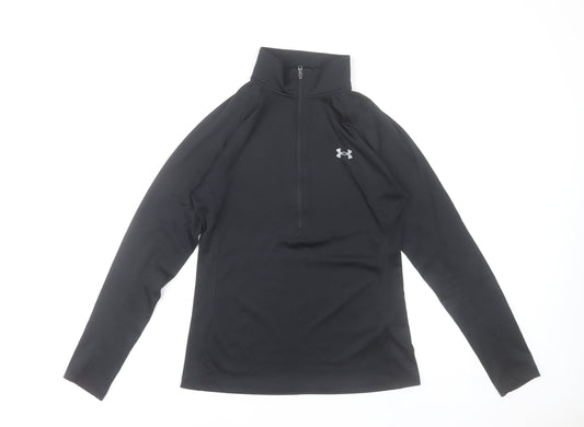 Under Armour Women's Black Small HeatGear 1/2 Zip Track Jacket