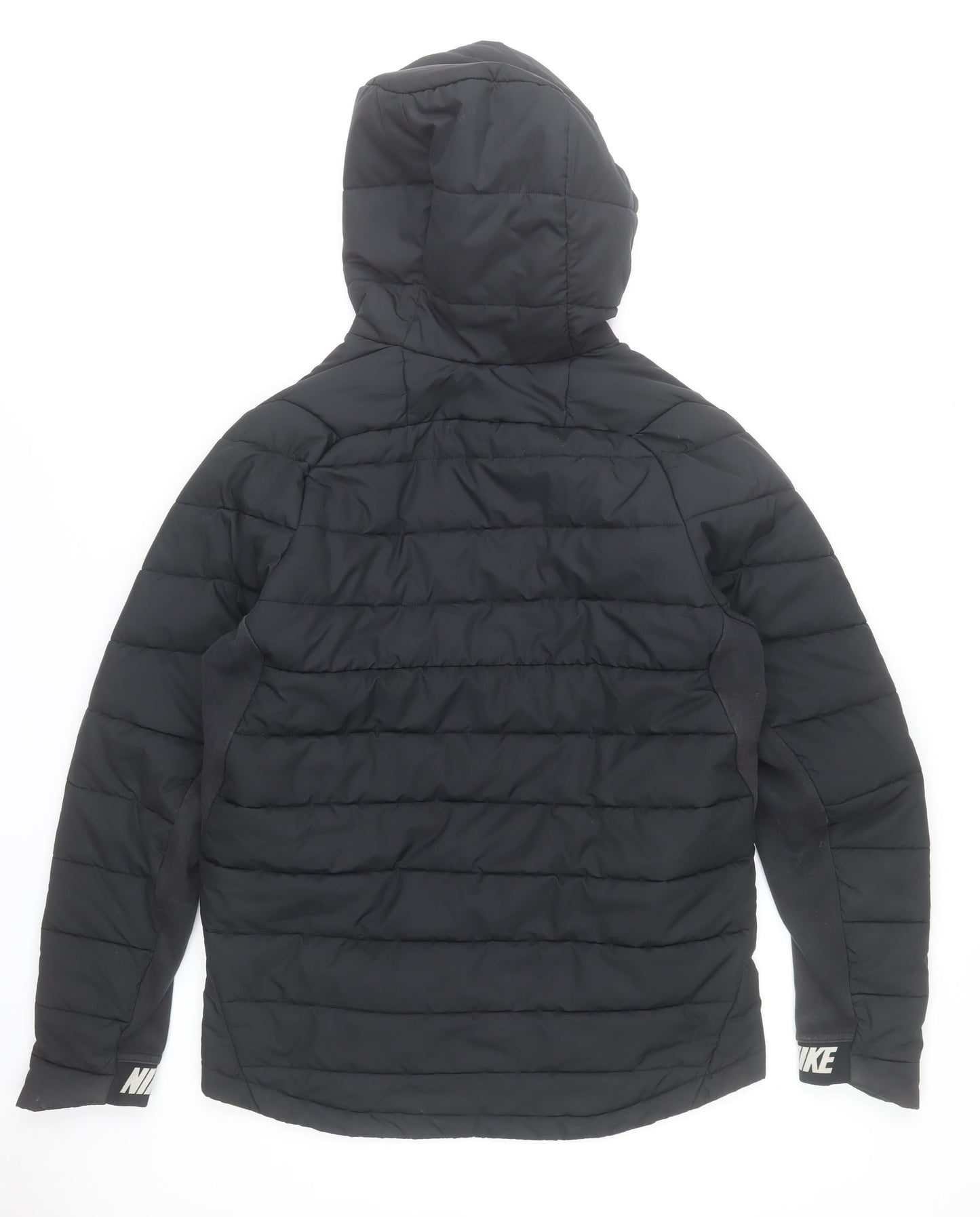 Nike Men's Black M Hooded Puffer Jacket with Zip Pockets