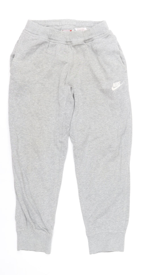 Nike Boys Grey Jogger Sweatpants 12-13 Years Cotton Blend Casual Trousers