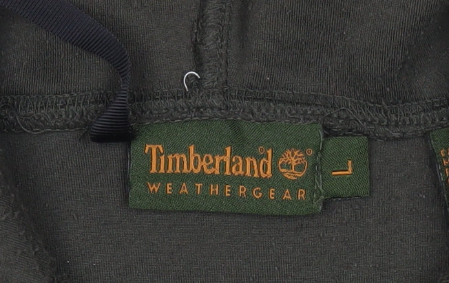 Timberland Mens Green Fleece Pullover Hoodie L Outdoor Warm
