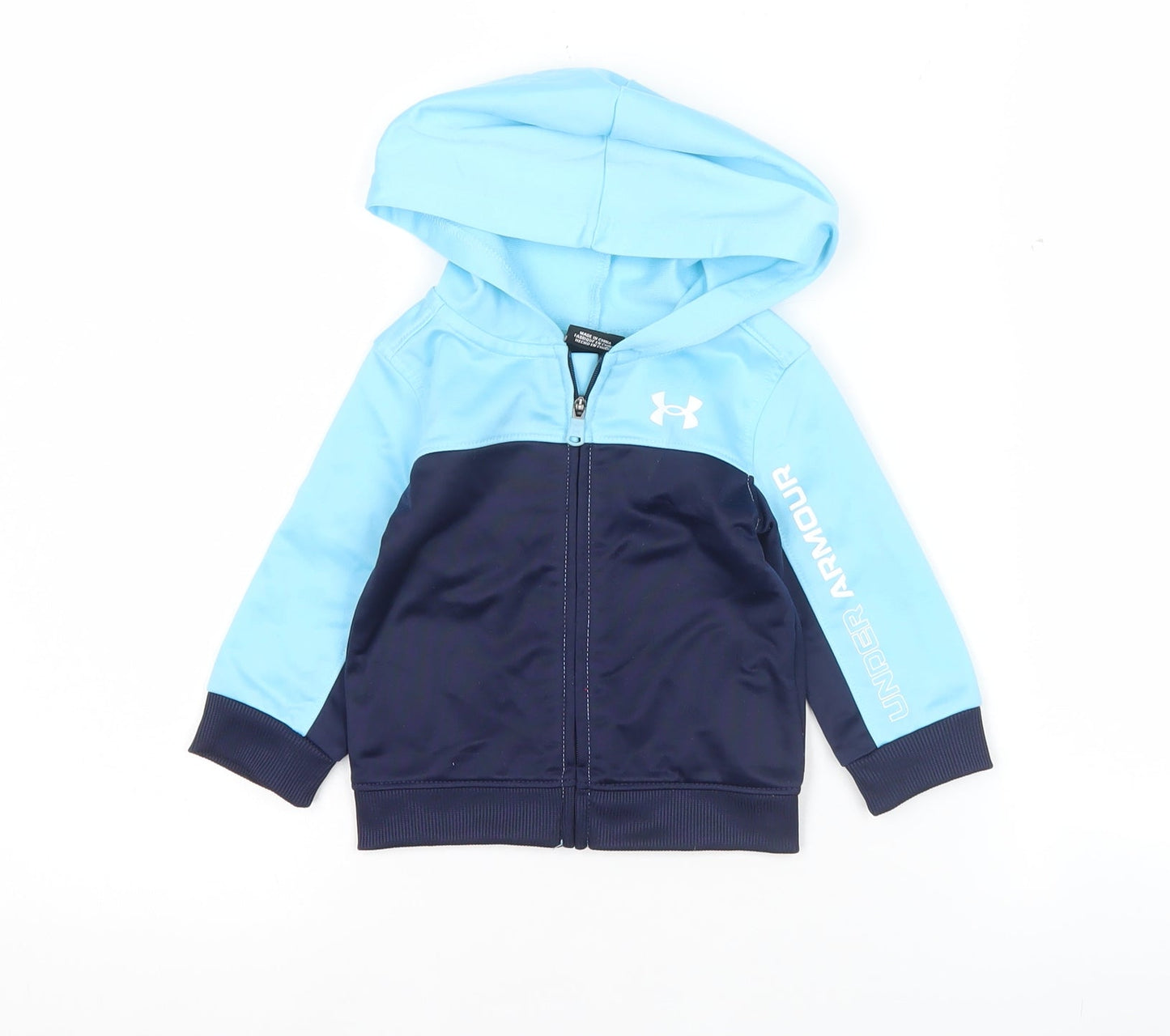 Under Armour Unisex Baby Blue Colourblock Hooded Track Jacket 3-6 Months