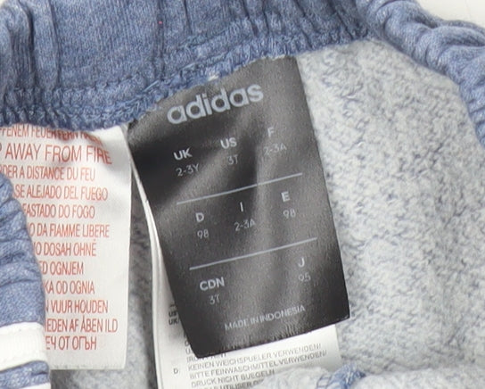 Adidas Boys Blue Jogger Sweatpants 2-3 Years Cotton Blend Activewear
