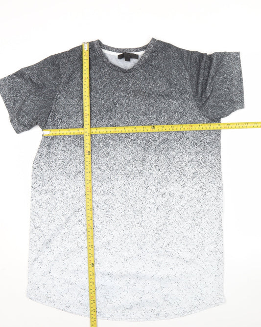 Maison Cingara Men's Grey Ombre Crew Neck Short Sleeve T-Shirt M