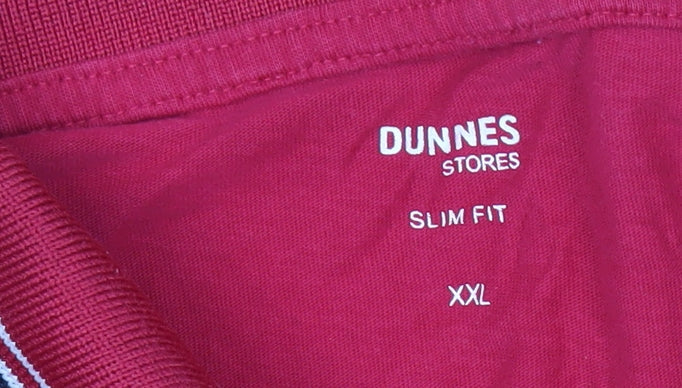 Dunnes Stores Men's Red Slim Fit Cotton Polo Shirt 2XL