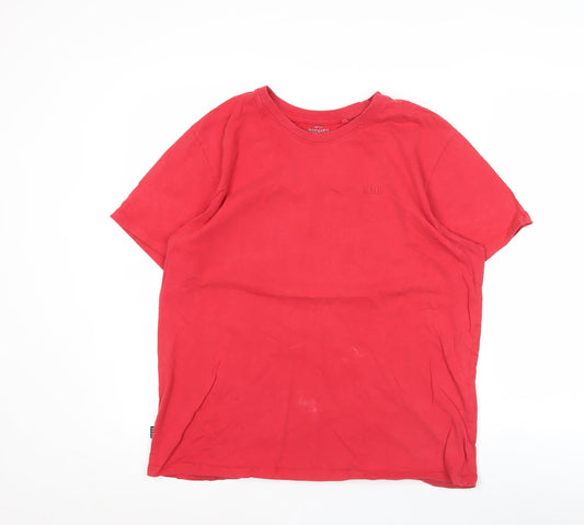 Diesel Men's Red Crew Neck Cotton T-Shirt Size L