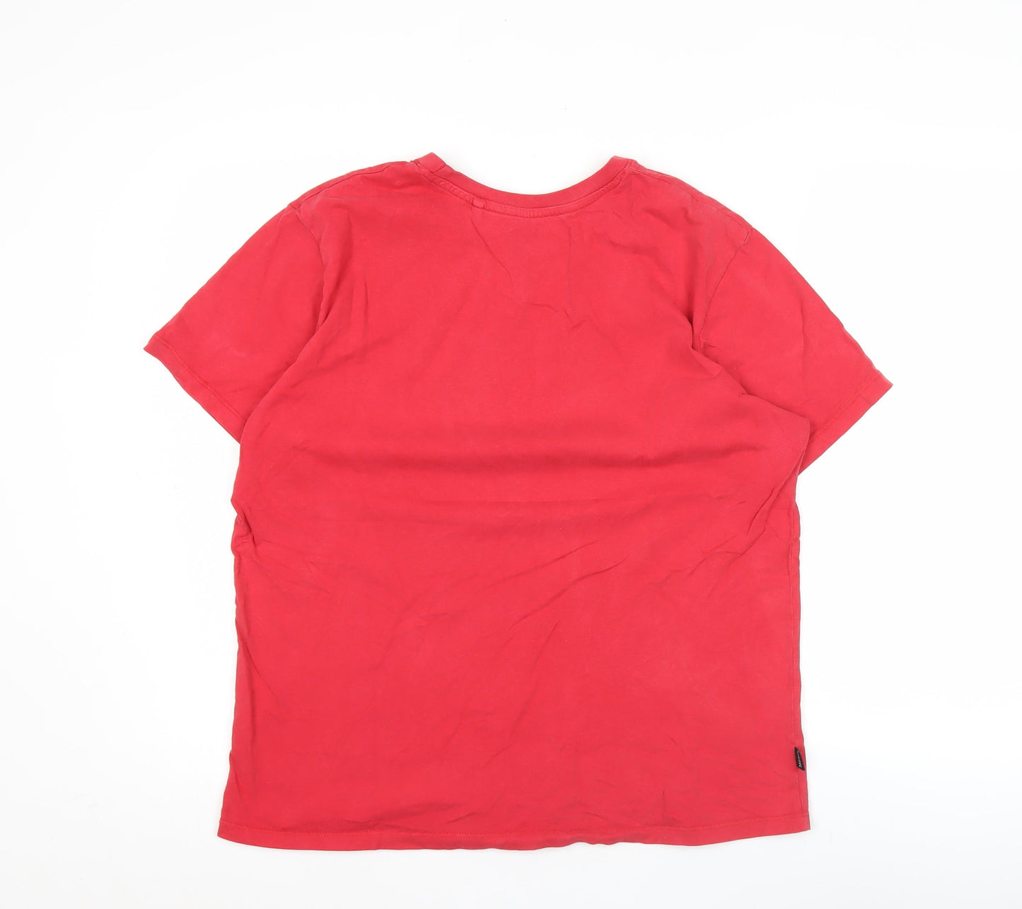 Diesel Men's Red Crew Neck Cotton T-Shirt Size L