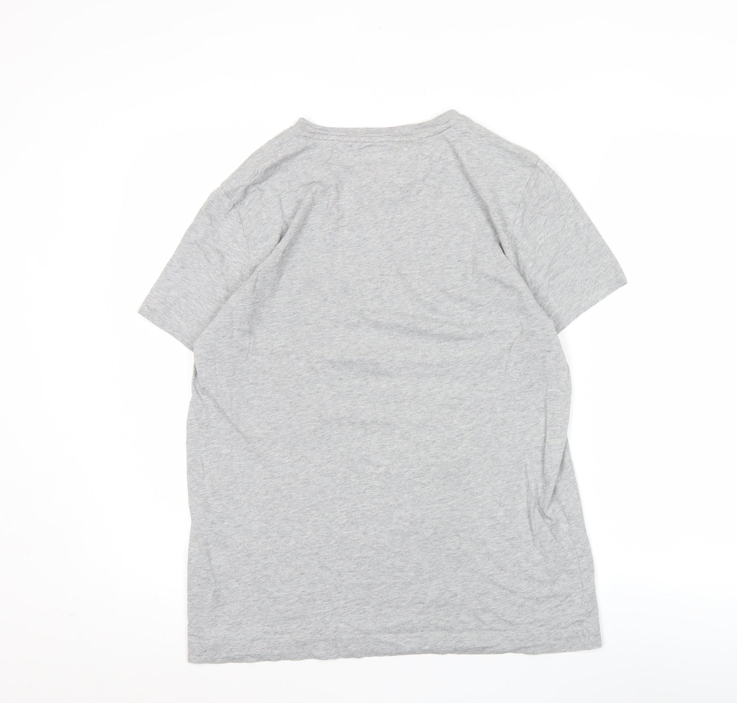 Tommy Hilfiger Men's Grey Cotton Crew Neck Short Sleeve T-Shirt Medium